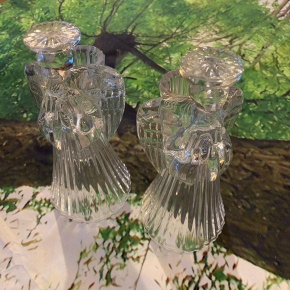 2 American Angel Candle Holder 24% Lead Crystal - Picture 2 of 7
